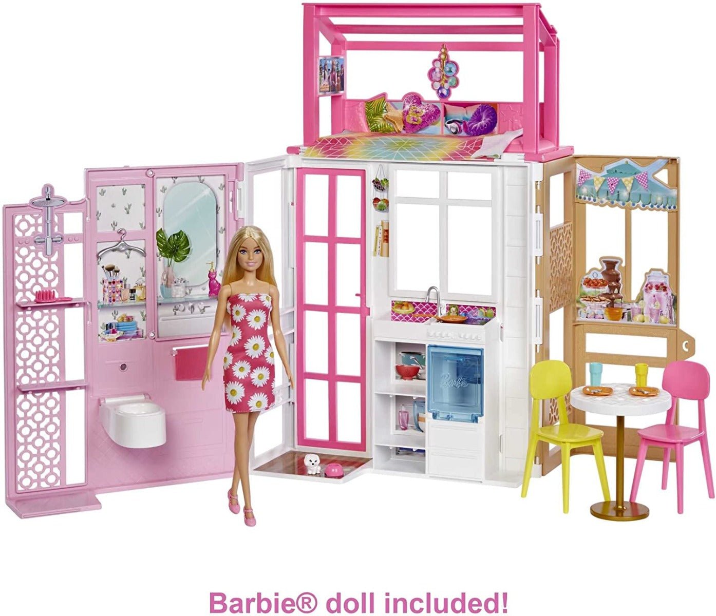 Barbie Dollhouse with Doll and Puppy HCD48 - Colorland Toys