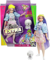 Barbie Extra Doll 2 in Shimmery Look with Pet Puppy GVR05 - Colorland Toys