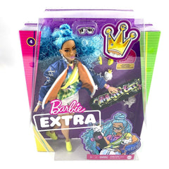 Barbie EXTRA Doll Blue Hair Bomber Jacket Skateboard GRN30 - Colorland Toys