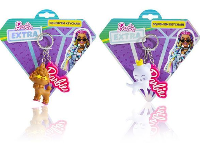 Barbie Extra Squishy Keyring 2 Assorted 99 - 0055 - Colorland Toys