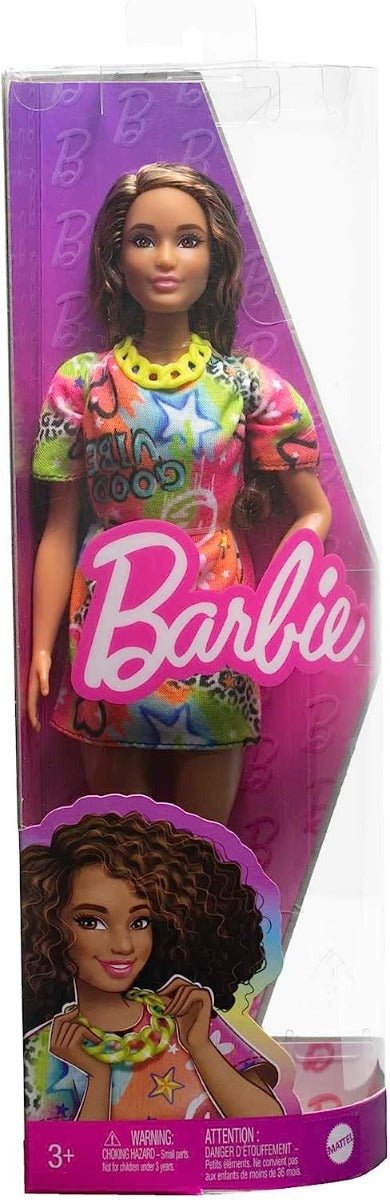 Barbie Fashionistas Doll - Good Vibes T-Shirt Dress HPF77 - Colorland Toys