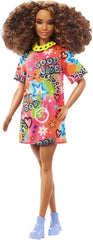 Barbie Fashionistas Doll - Good Vibes T-Shirt Dress HPF77 - Colorland Toys