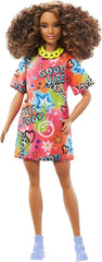 Barbie Fashionistas Doll - Good Vibes T-Shirt Dress HPF77 - Colorland Toys