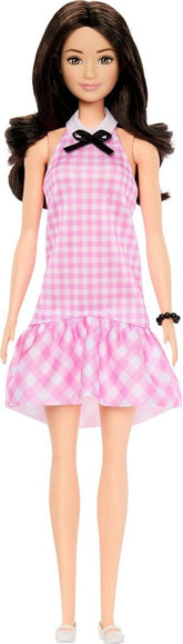 Barbie Fashionistas Doll With Black Hair And Pink Gingham Dress & Accessories - Colorland Toys