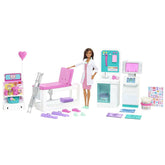 Barbie Fast Cast Clinic Playset with Brunette Barbie Doctor Doll GTN61 - Colorland Toys