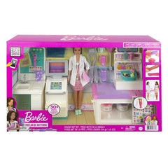 Barbie Fast Cast Clinic Playset with Brunette Barbie Doctor Doll GTN61 - Colorland Toys