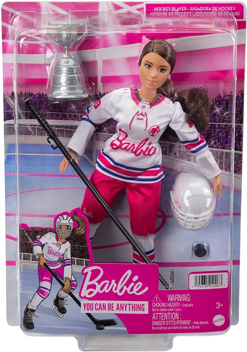 Barbie I Can Be Made to Move Hockey Player Doll HFG74 - Colorland Toys