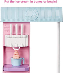 Barbie Ice Cream Shop Playset with Blonde Doll 12inch HCN46 - Colorland Toys