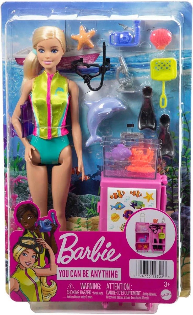Barbie Marine Biologist Doll And Playset HMH26 - Colorland Toys