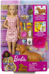 Barbie Newborn Pups Blonde Doll and Playset HCK75 - Colorland Toys