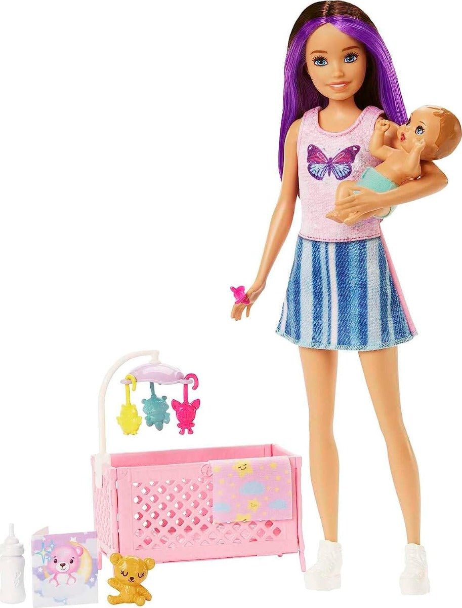 Barbie Skipper Babysitters Doll and Playset - Sleepy Baby Skipper HJY33 - Colorland Toys