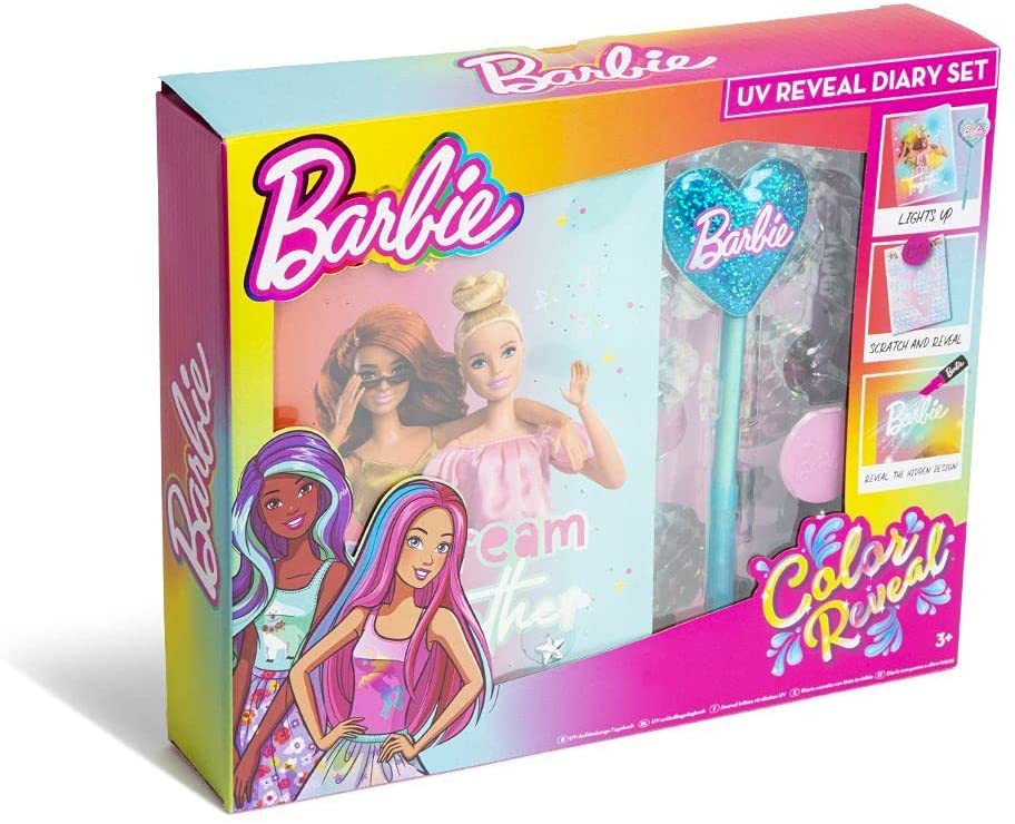 Barbie UV Colour Reveal Light Up Diary Set - Colorland Toys