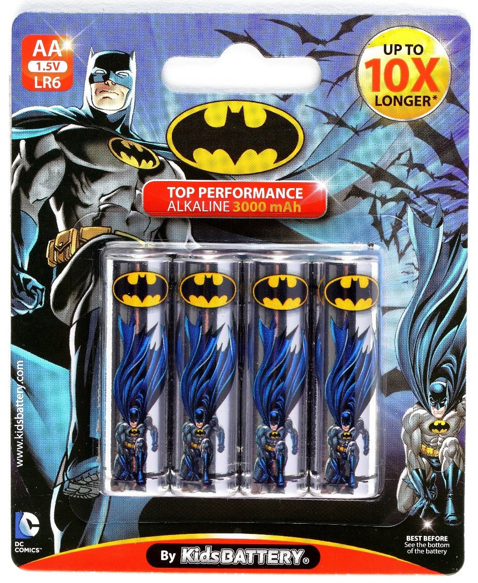 Batman 4 x AA/LR6 Alkaline Kids Battery - Colorland Toys