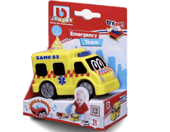 BBJunior Police Car, Fire Truck, Ambulance Free Wheeling 16 - 89110 - Colorland Toys