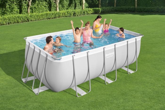 Bestway Above Ground Frame Pool Rectangular 4.12mx2.01x1.22m 56456 - Colorland Toys