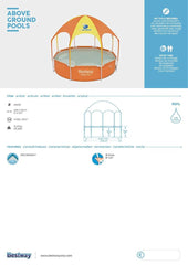 Bestway Above Ground Splash N Shade Play Round Pool 244 x 51cm 56432 - Colorland Toys
