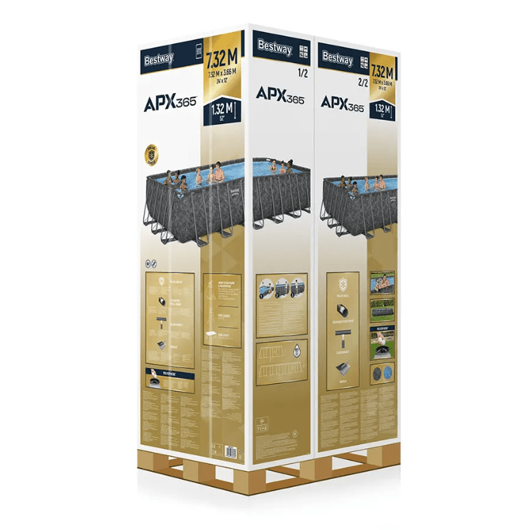 Bestway Apx365 Rectangular Pool 7.32mx3.66mx1.32m 561KG - Colorland Toys