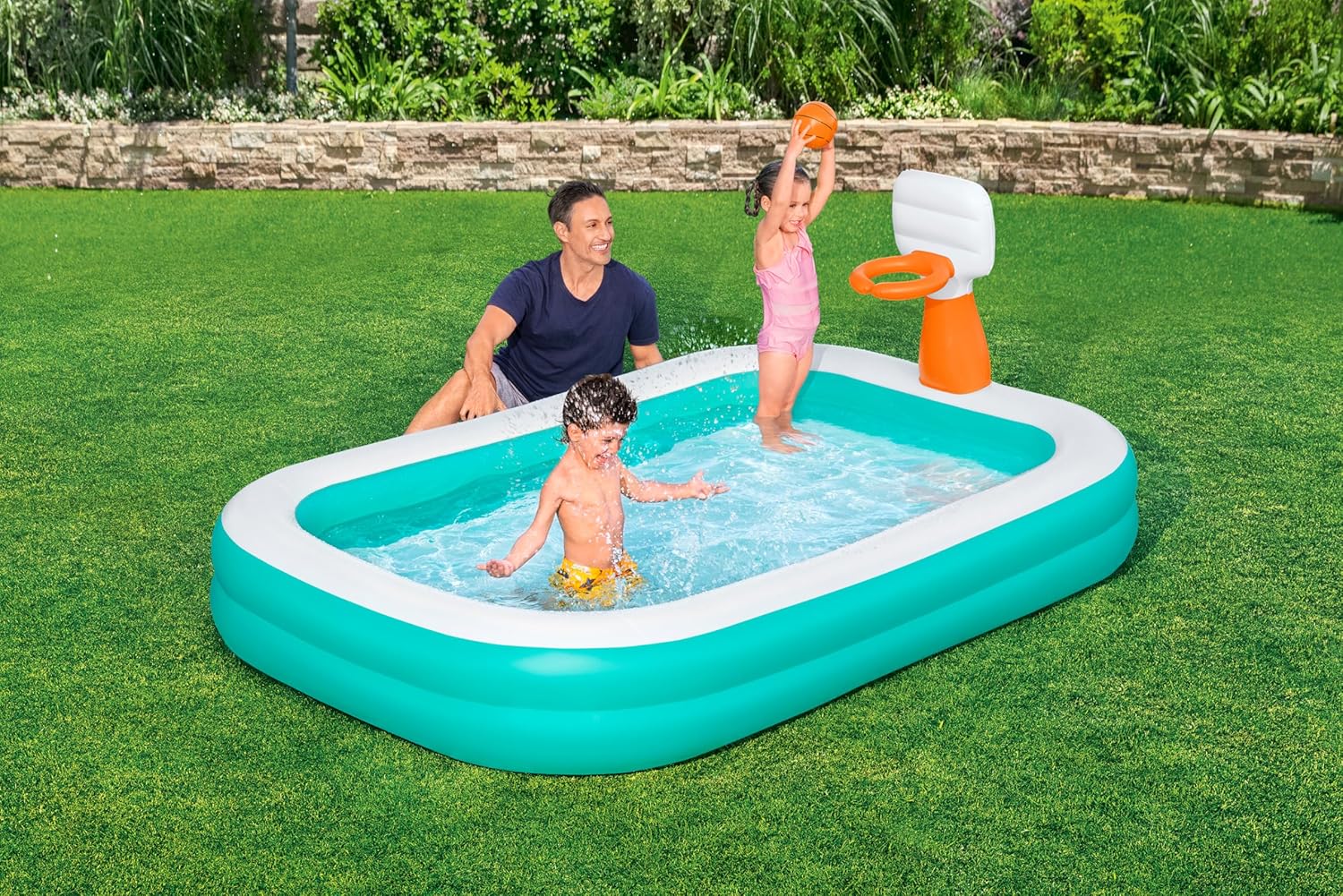 Bestway Dunk N' Splash with Basketball Hoops Family Pool 2.51 x 1.68 x 1.02m 54445 - Colorland Toys