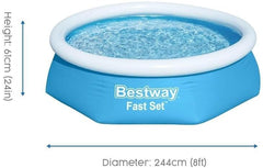 Bestway Fast Set Fill & Rise Pool 2.44m x 61cm 57448 - Colorland Toys