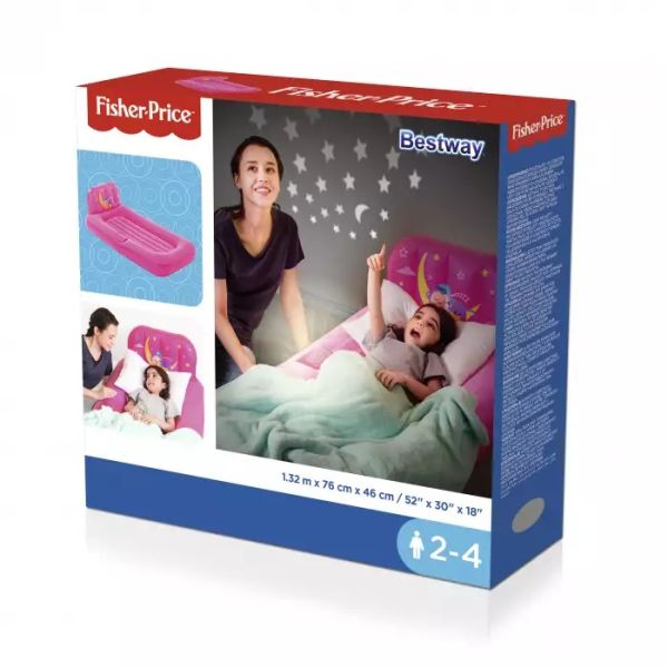 Bestway Fisher Price Air Bed Dream Light with LED Projector 132 x 76 x 46 cm 93548 - Colorland Toys