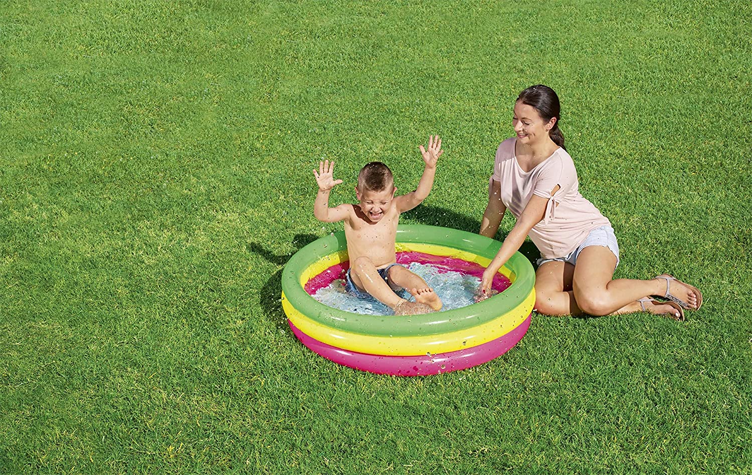 Bestway Inflatable 3 - Ring Summer Pool 40x10 inch 51104 - Colorland Toys