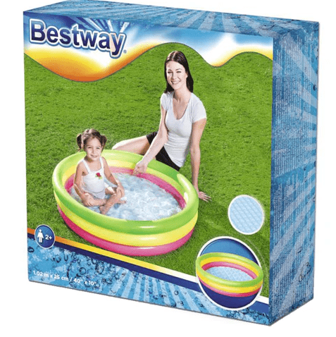 Bestway Inflatable 3 - Ring Summer Pool 40x10 inch 51104 - Colorland Toys