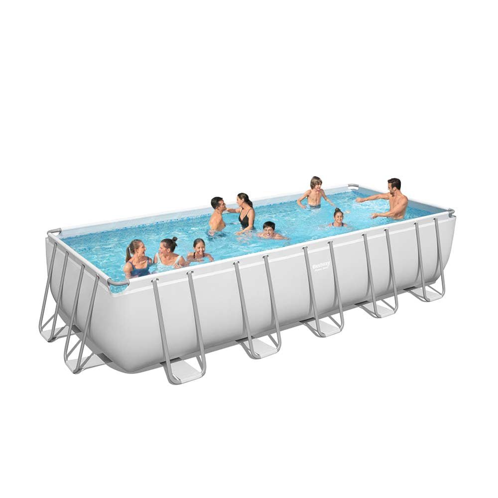Bestway Power Steel Rectangular Above Ground Pool 640 x 274 x 132cm 5612B - Colorland Toys