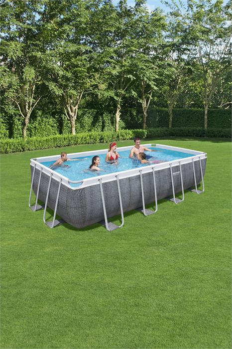 Bestway Power Steel Rectangular Pool Set 5.49mx2.74mx1.22m 56998 - Colorland Toys