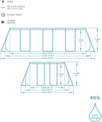 Bestway Power Steel Rectangular Swimming Pool 4.12m x 2.01m x 1.22m - Colorland Toys