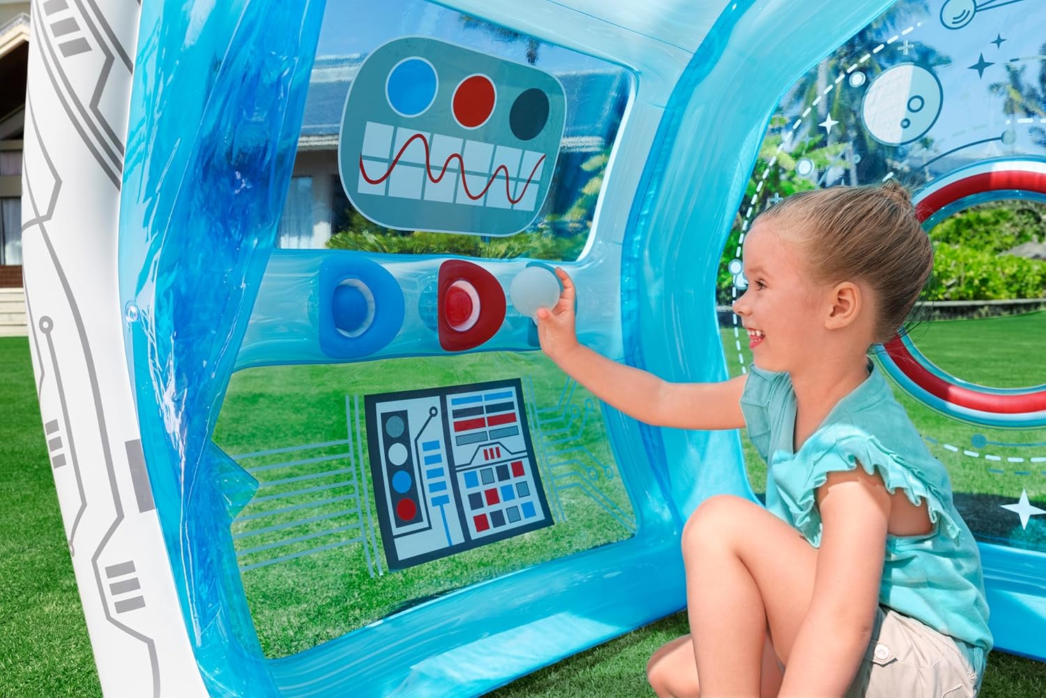 Bestway Space Station Exploration Kids Inflatable Play House 1.25m x 1.05m x 1.17m 52632 - Colorland Toys