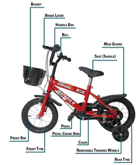 Bicycle 12inch Red 100 - 2 - 12 - Colorland Toys