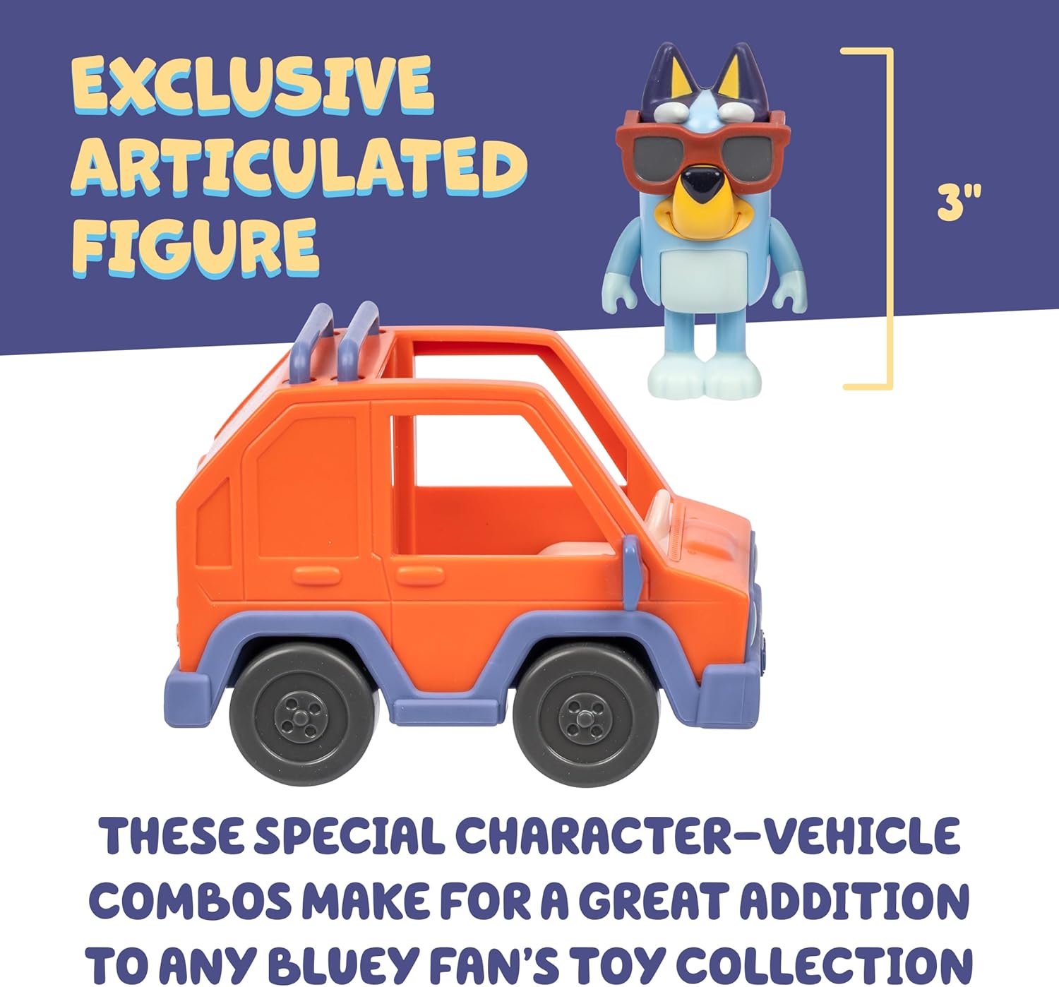 Bluey S13 Basic Vehicle 4Wd & Bluey 18926 - Colorland Toys