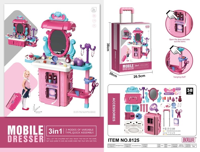 Bowa Mobile Dresser 3 - in - 1 Beauty Set 8125 - Colorland Toys