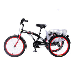 Bronco Classic Three Wheel Bicycle With Basket Black 20 Inch CL - 2800 - Colorland Toys