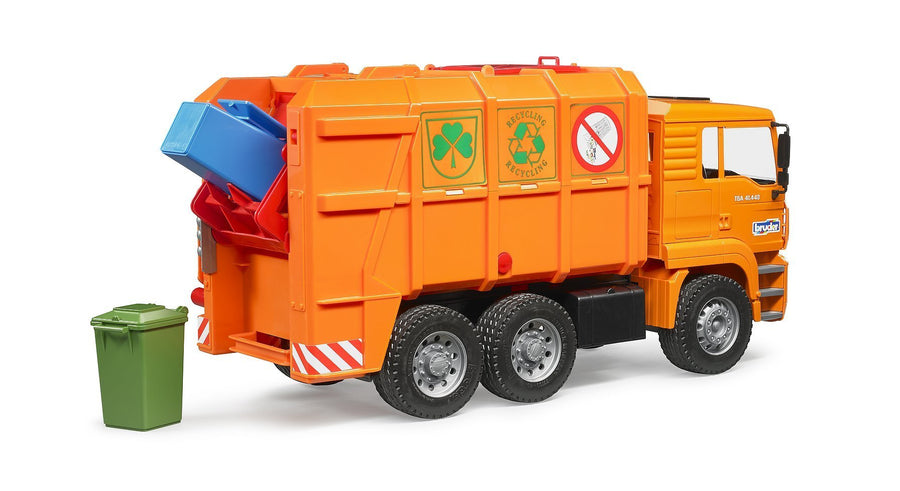 Bruder Man Tga Garbage Truck Orange 02760