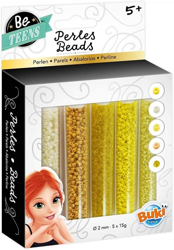 Buki Bead Tubes Yellow PE003 - Colorland Toys