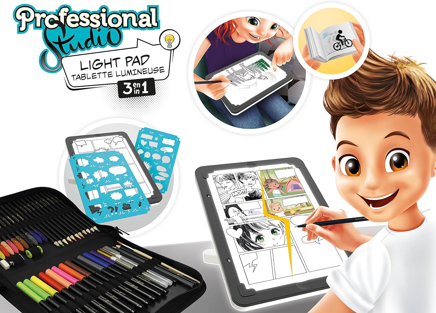 Buki Professional Studio 3 - in - 1 Light Pad 5432 - Colorland Toys