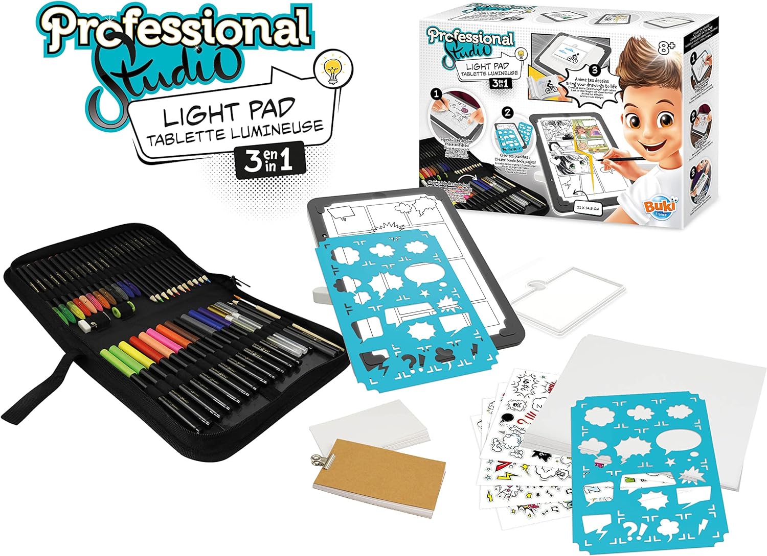 Buki Professional Studio 3 - in - 1 Light Pad 5432 - Colorland Toys
