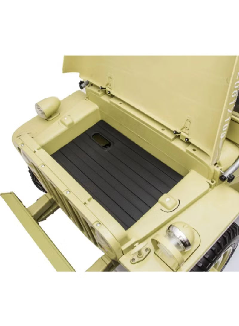 Kids Military Willy Jeep Ride-On 3-Seater Light Green12V 4M DM101 - Colorland Toys