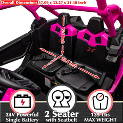 Can - Am Maverick Turbo RR Truck 24V 7AH/4M Pink DKCA001/LB - 1000EL - Colorland Toys