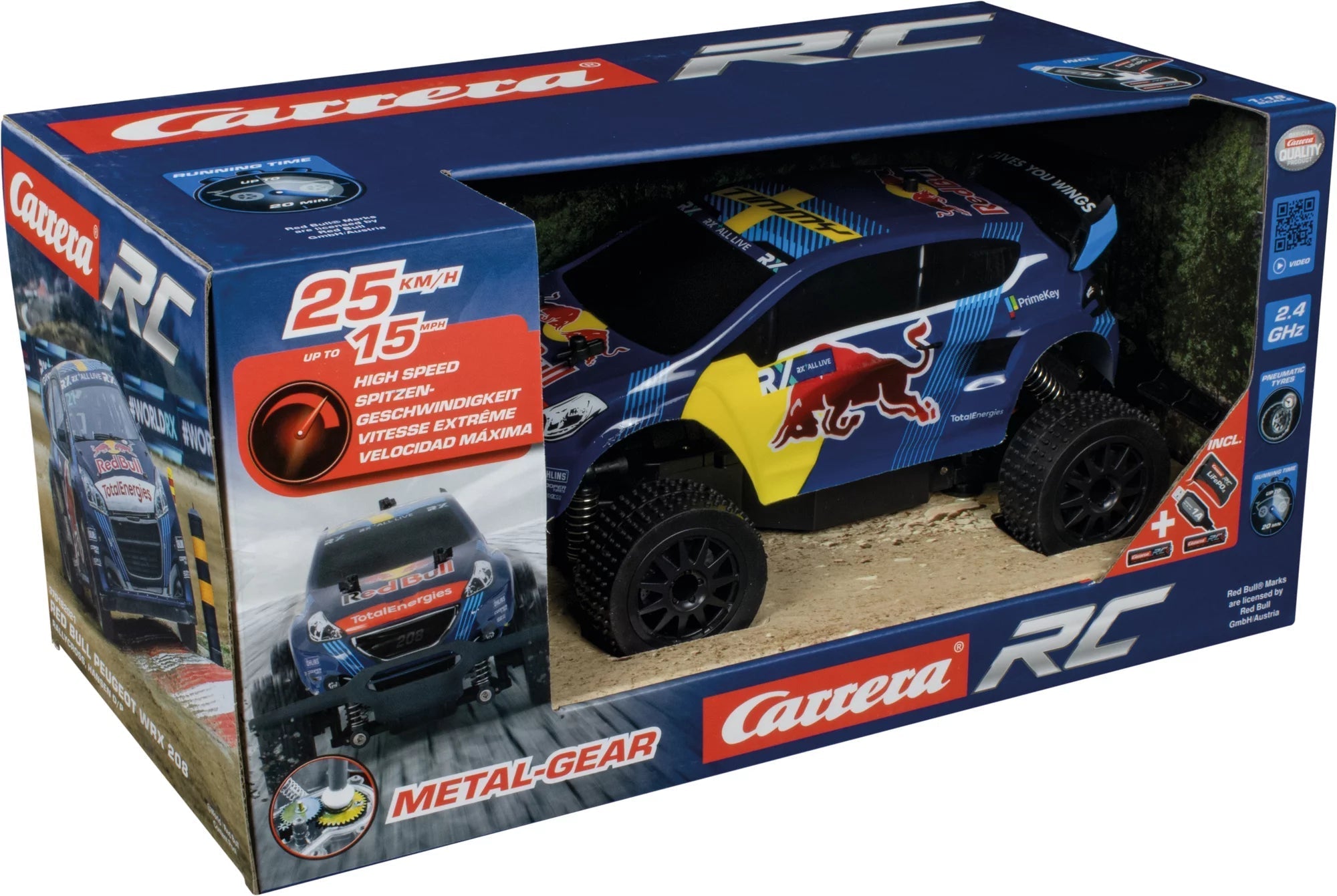 Carrera 2.4GHz Red Bull Peugeot WRX 208 Rallycross RC Car - Colorland Toys