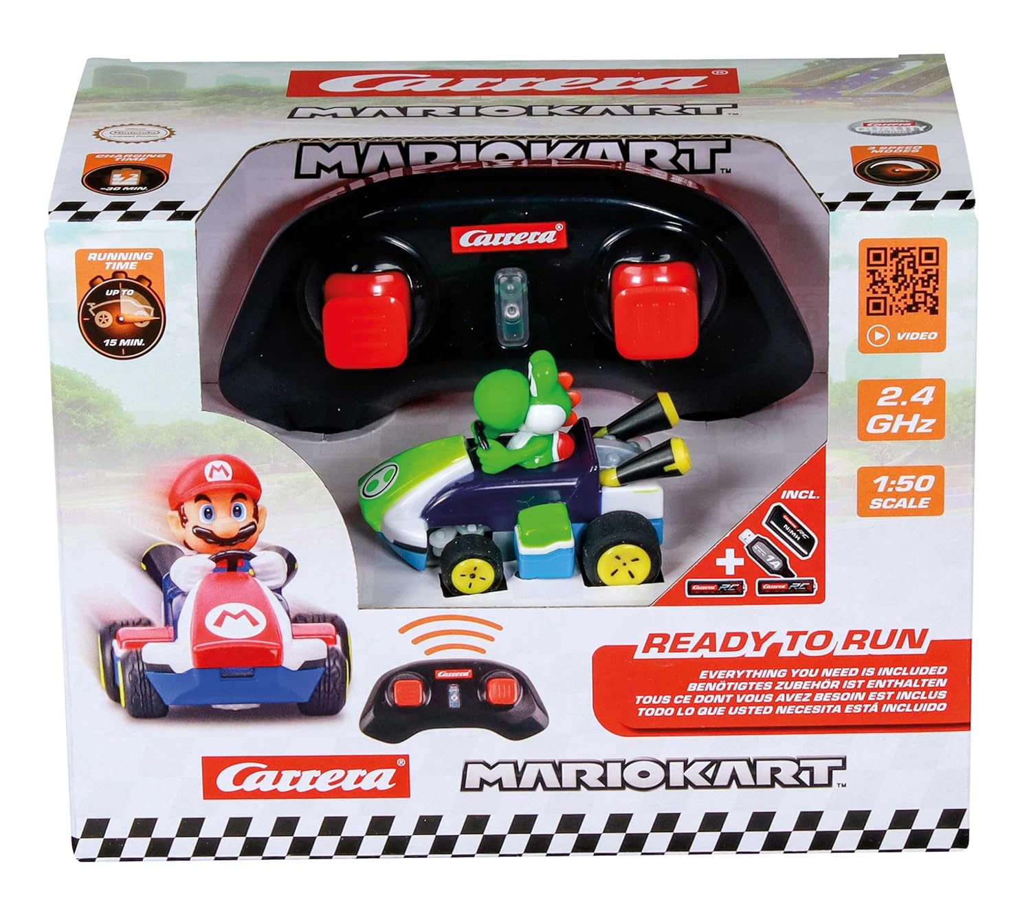 Carrera RC Mario Kart Mini Yoshi Green — Ready-to-Run Remote Control Kart - Colorland Toys