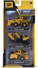 CAT Die Cast Metal Wheel Loader/Steam Roller/Excavator 4inch - Colorland Toys