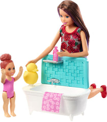 Barbie Skipper Babysitters Bathtime Playset Brunette FHY97 - Colorland Toys