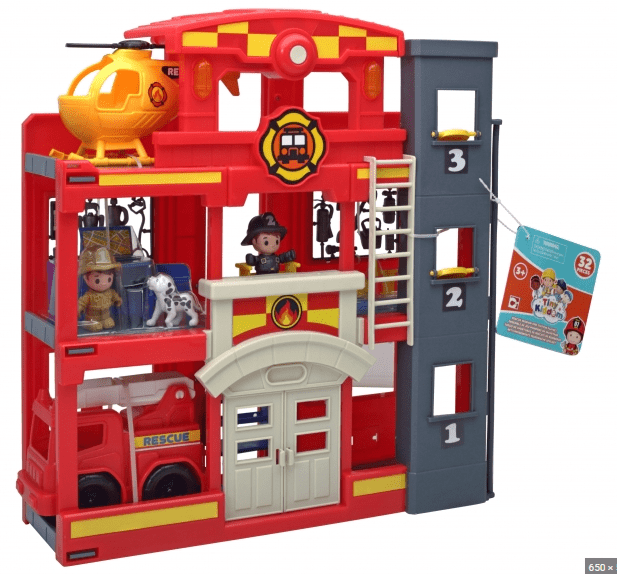 Chapmei Tiny Kiddom Light & Sound Rescue Mission Fire Station Playset 533205 - Colorland Toys