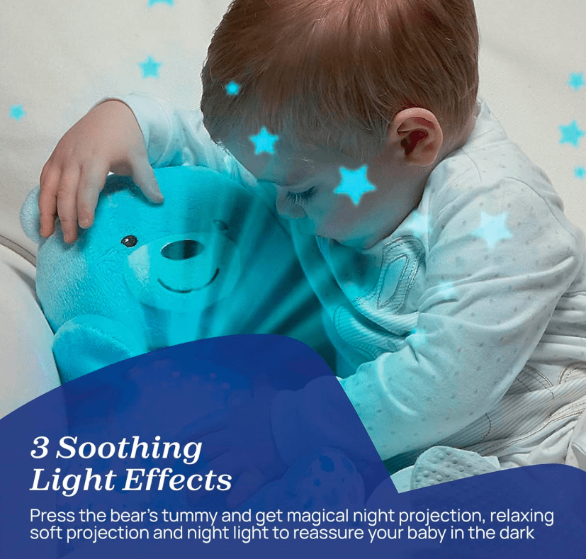Chicco Baby Bear Night Light (Blue) With Lights & Music CH080152 - Colorland Toys