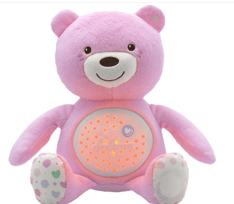 Chicco Baby Bear Night Light (Pink) With Lights & Music CH080151 - Colorland Toys