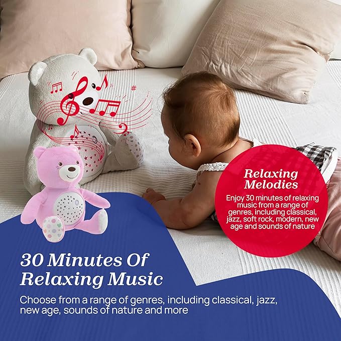 Chicco Plush Bear Pink w/ Light & Music CH07495 - 10 - Colorland Toys