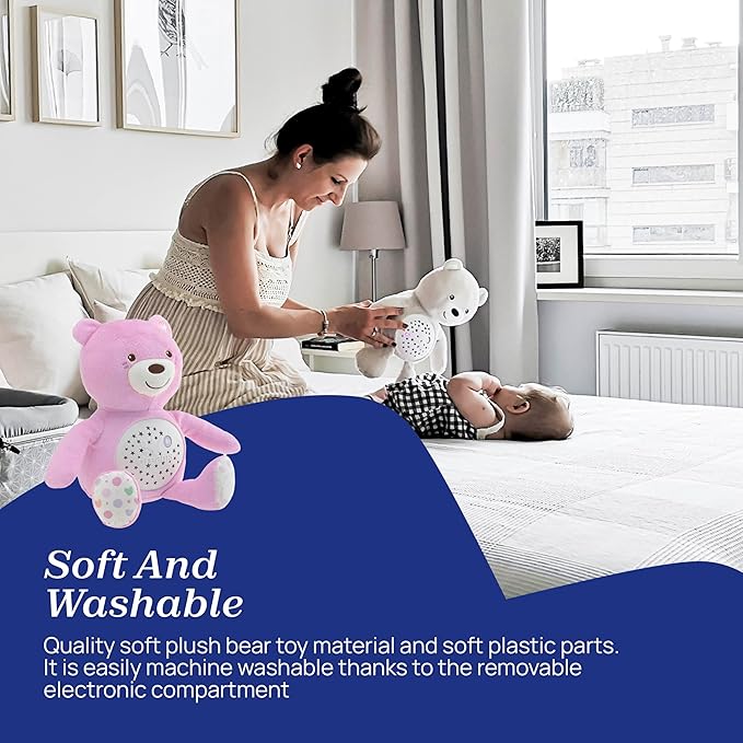 Chicco Plush Bear Pink w/ Light & Music CH07495 - 10 - Colorland Toys