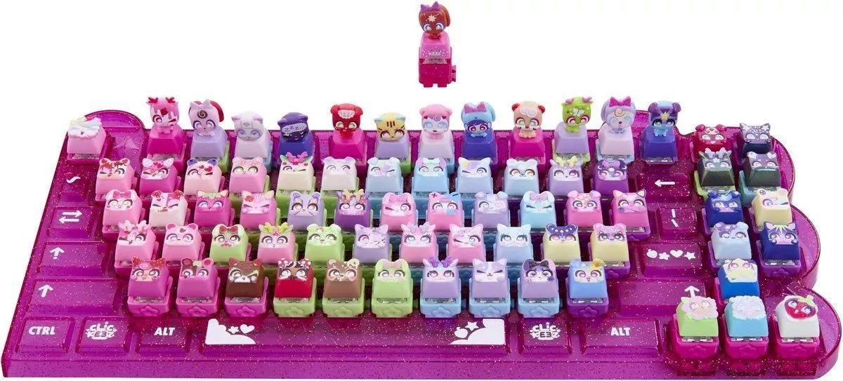 Clickeez - Keyboard Mega Pack Collector Case & 15 Clickable Keycaps 934111 - Colorland Toys